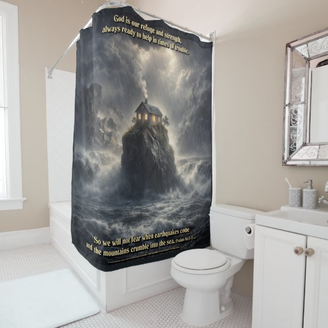 Rideaux De Douche Notre refuge et force (En situation)