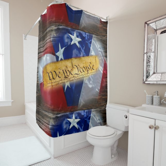 Rideaux De Douche Nous Le Peuple Drapeau Américain (En situation)