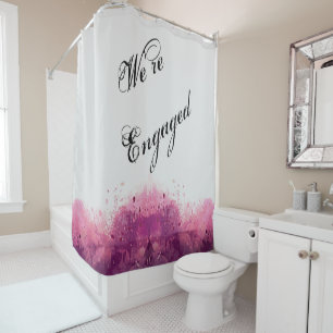 Rideaux De Douche Nous sommes fiancés - Aquarelle de fiançailles pou