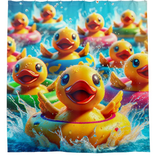 Rideaux De Douche "Nouveau Braunfels Tx : Tubing Duckies on the Coma (Devant)