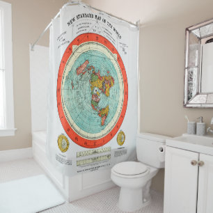 Rideaux De Douche Nouvelle carte standard du monde de la Terre plate