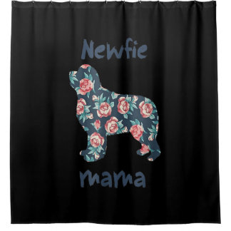 Rideaux De Douche Nouvelle maman | Terre-Neuve maman chien présent
