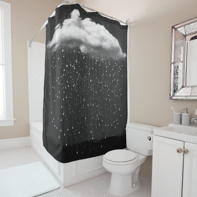 Rideaux De Douche Nuage pluvieux foncé (En situation)