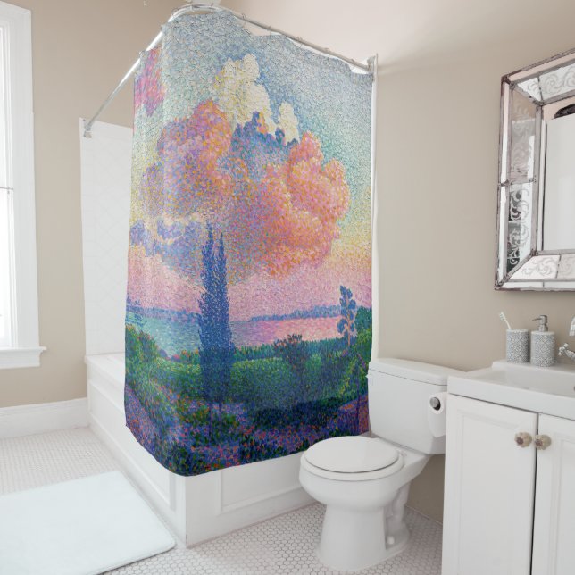 Rideaux De Douche Nuage rose par Henri Edmond Cross (En situation)