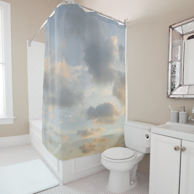 Rideaux De Douche Nuages ​​caribéens de rêve 9 (En situation)