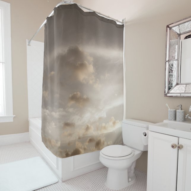 Rideaux De Douche Nuages ​​caribéens rêveurs 5 (En situation)