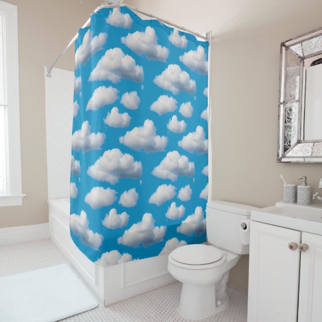 Rideaux De Douche Nuages fluides (En situation)