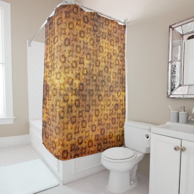 Rideaux De Douche Nuances Brown Pour La Beauté Naturelle Rustique (En situation)