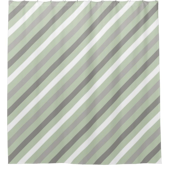 Rideaux De Douche Nuances de gris Diagonal Grille moderne (Devant)