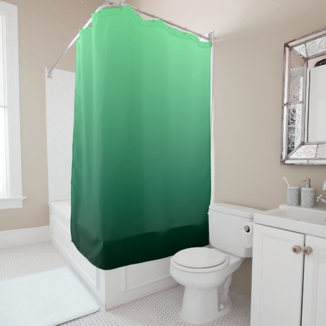 Rideaux De Douche Nuances de vert émeraude  (En situation)