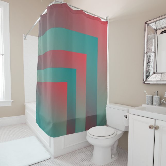 Rideaux De Douche nuances turquoises coralliennes (En situation)