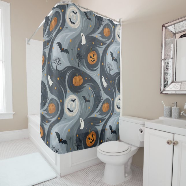 Rideaux De Douche Nuit de la mort d'Halloween (En situation)