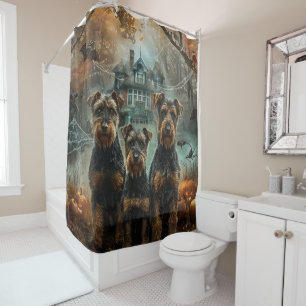 Rideaux De Douche Nuit d'Halloween Délice Canin d'Airedale
