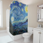 Rideaux De Douche Nuit étoilée | Vincent van Gogh<br><div class="desc">Starry Night (1889) de l'artiste néerlandais Vincent Van Gogh. L'oeuvre originale est une huile sur toile représentant un ciel nocturne post-impressionniste énergique dans des tons moody bleu et jaune. Utilisez les outils de conception pour ajouter du texte personnalisé ou personnaliser l'image.</div>