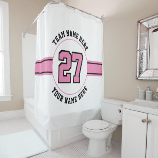 Rideaux De Douche Numéro Jersey, équipe, nom du joueur sport rose no