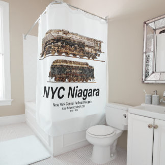Rideaux De Douche NYC Niagara – Locomotive à vapeur de train américa