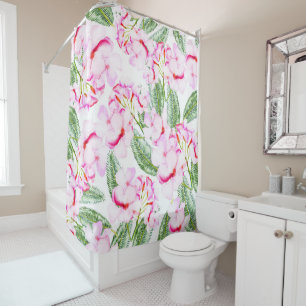 Rideaux De Douche Oasis Botanique Tropical Feuilles Florales Vert Ro