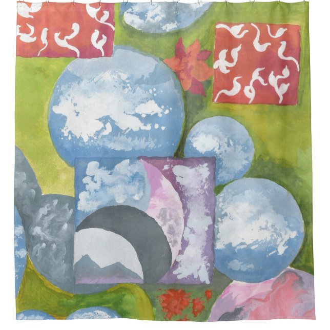 Rideaux De Douche Observance Folk Art par AnyaC (Devant)