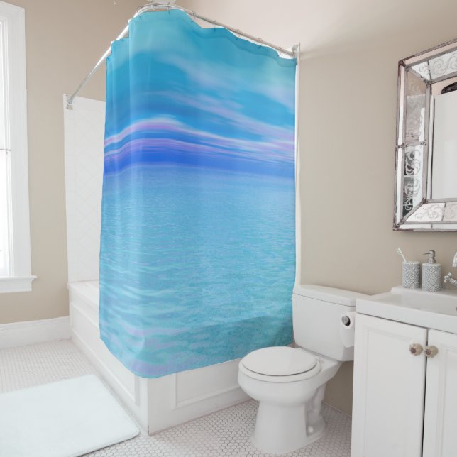 Rideaux De Douche Océan bleu calme (En situation)
