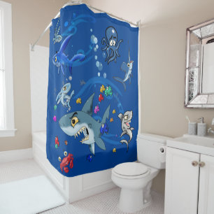 Rideaux De Douche Océan du dessin animé
