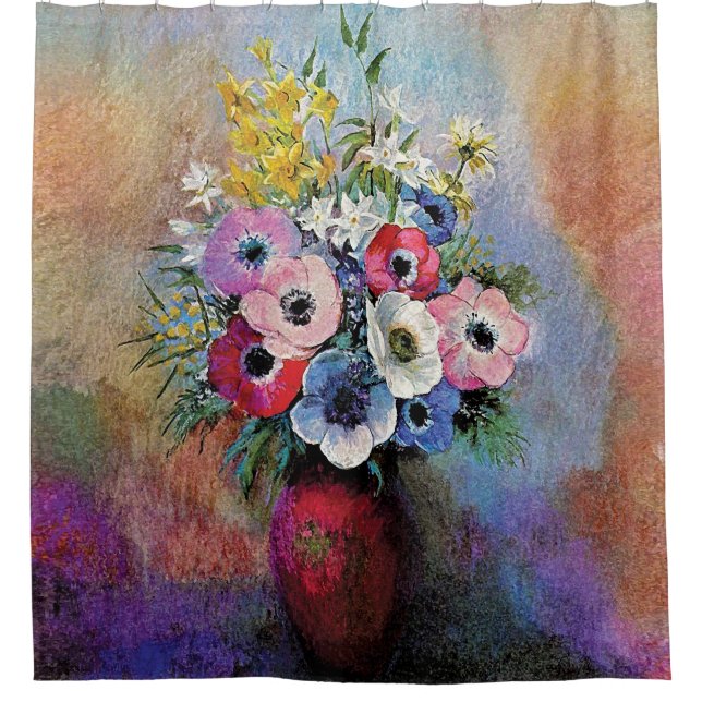 Rideaux De Douche Odilon Redon Anémones - Symbolisme de l'art fin (Devant)