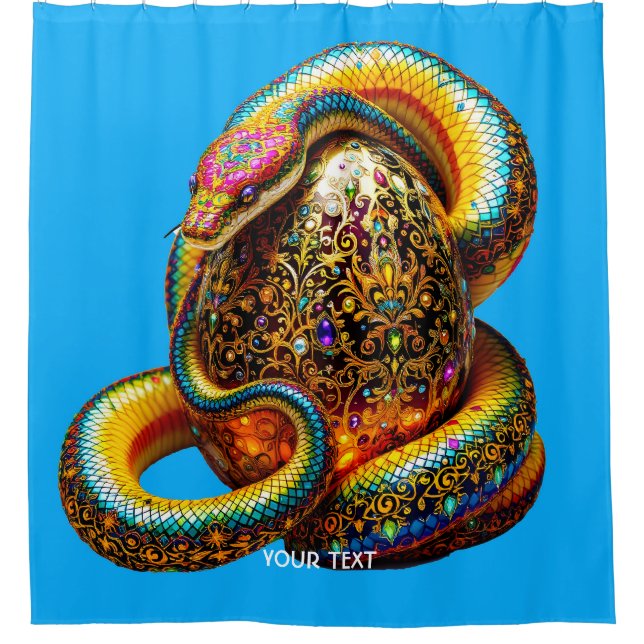 Rideaux De Douche Œuf de serpent mignon fantastique vibrant (Devant)