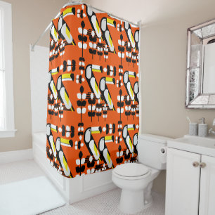 Rideaux De Douche Œuvre d'art colorée de toucan tropical
