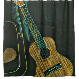Rideaux De Douche oeuvre d'art du joueur de guitare rock vintage