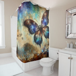 Rideaux De Douche Œuvre d'art fantastique représentant un papillon c