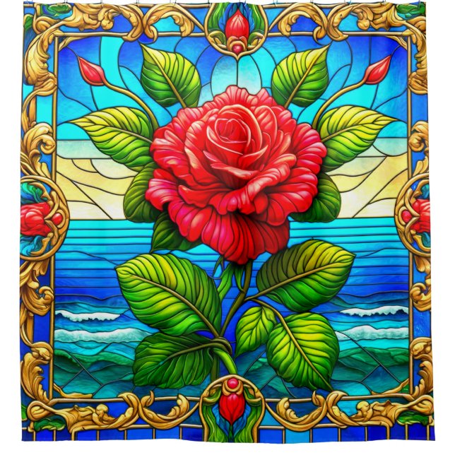 Rideaux De Douche Oeuvre rose (Devant)