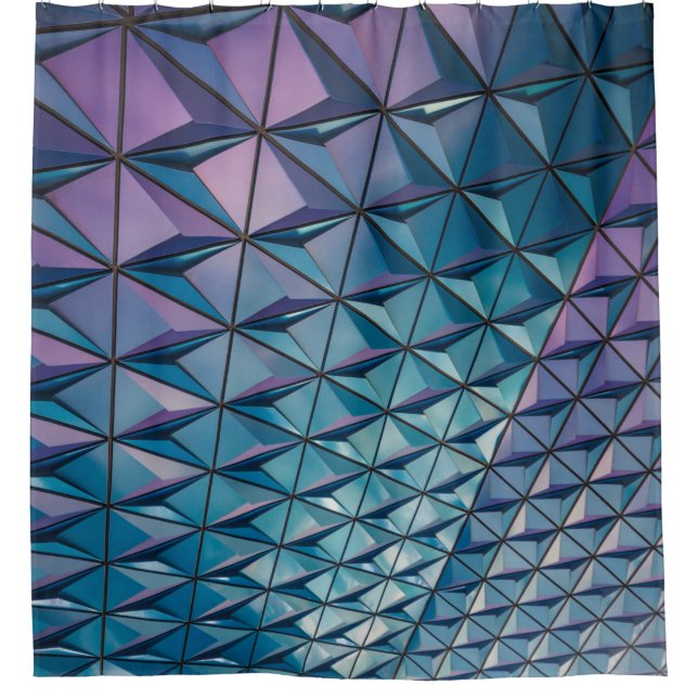 Rideaux De Douche oeuvres d'art turquoise et rose (Devant)