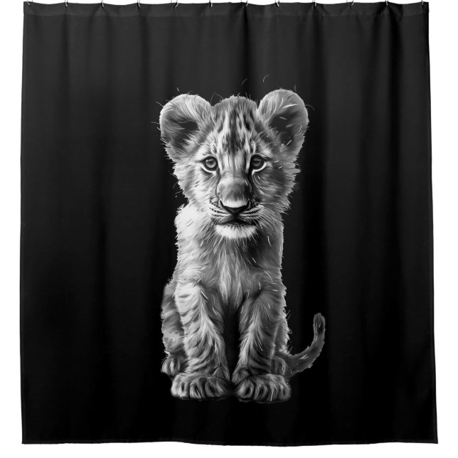 Rideaux De Douche Oh Bébé Gros Chat Petit Gris (Devant)