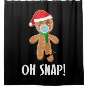 Rideaux De Douche Oh !   Noël pain d'épice homme masque cadeau