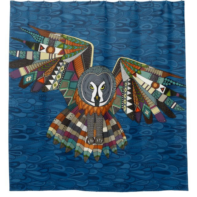 Rideaux De Douche oiseau bleu nuit (Devant)