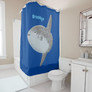 Rideaux De Douche Oiseau de mer mola mola mignonne caricature