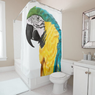 Rideaux De Douche Oiseau de perroquet tropical