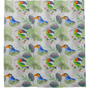 Rideaux De Douche Oiseau Toucan mignon, Motif de tous les jours, Aqu