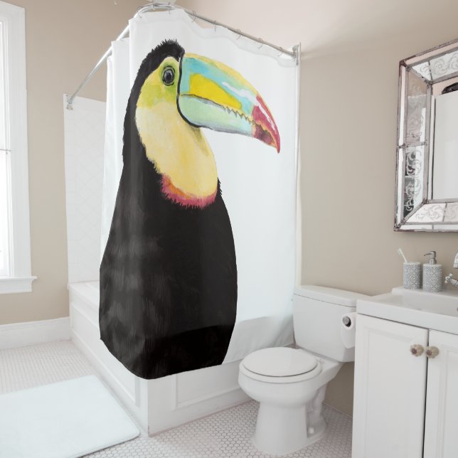 Rideaux De Douche Oiseau tropical Toucan (En situation)
