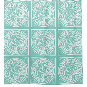 Rideaux De Douche Oiseaux Art Nouveau vintage, papillons et étoiles