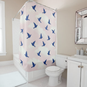 Rideaux De Douche Oiseaux bleus en vol