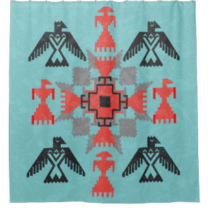 Rideaux De Douche Oiseaux Navajo, Vintages tribaux ethniques.