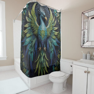 Rideaux De Douche Oiseaux sauvages Perroquets Portraits-vert & bleu