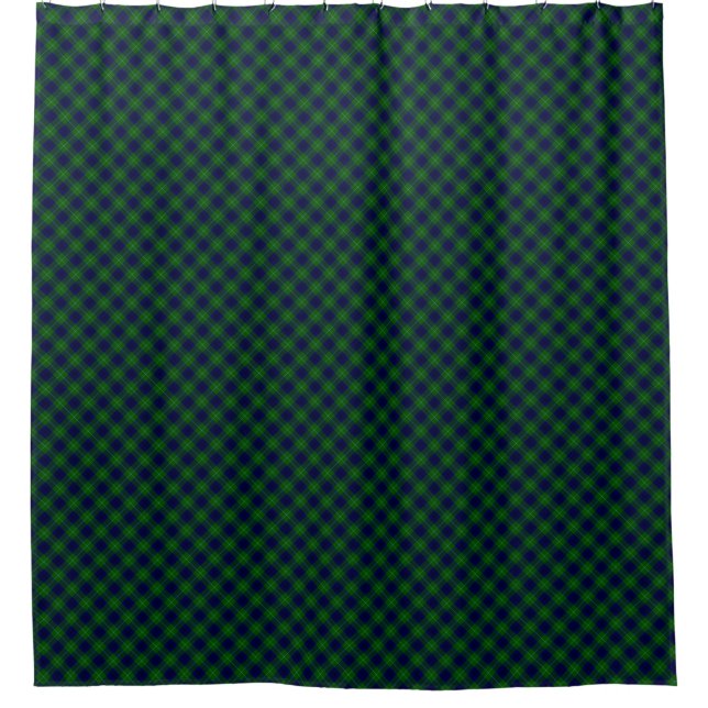 Rideaux De Douche Oliphant tartan bleu vert plaid (Devant)
