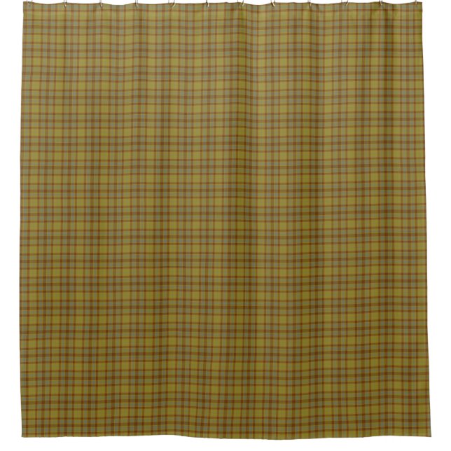 Rideaux De Douche Olive Gray Brown Tartan Plaid Rustic (Devant)