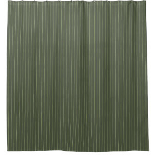 Rideaux De Douche Olive Pinstripes