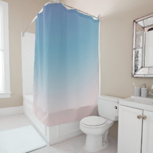 Rideaux De Douche Ombre à fond blanc Aqua Peach