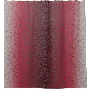 Rideaux De Douche Ombre Cranberry Rouge Gris Parchemins Vert Turquoi