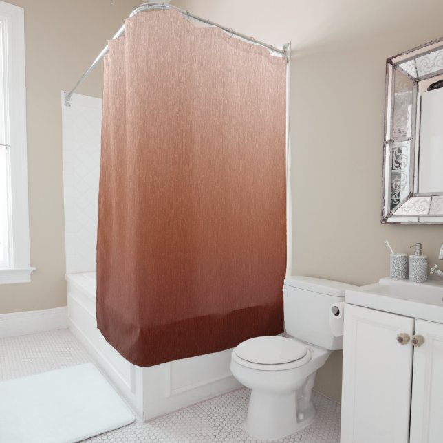 Rideaux De Douche Ombre Cuivre Brown Terracotta (En situation)
