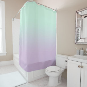 Rideaux De Douche Ombre Gradient Mint Et Lilac