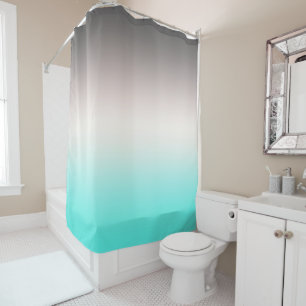 Rideaux De Douche Ombre gris turquoise